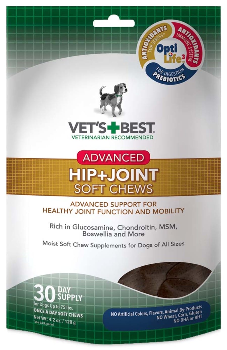 Vet's + Best Advanced Hip + Joint Soft Chews 30 Daily Supply 4.2 oz.