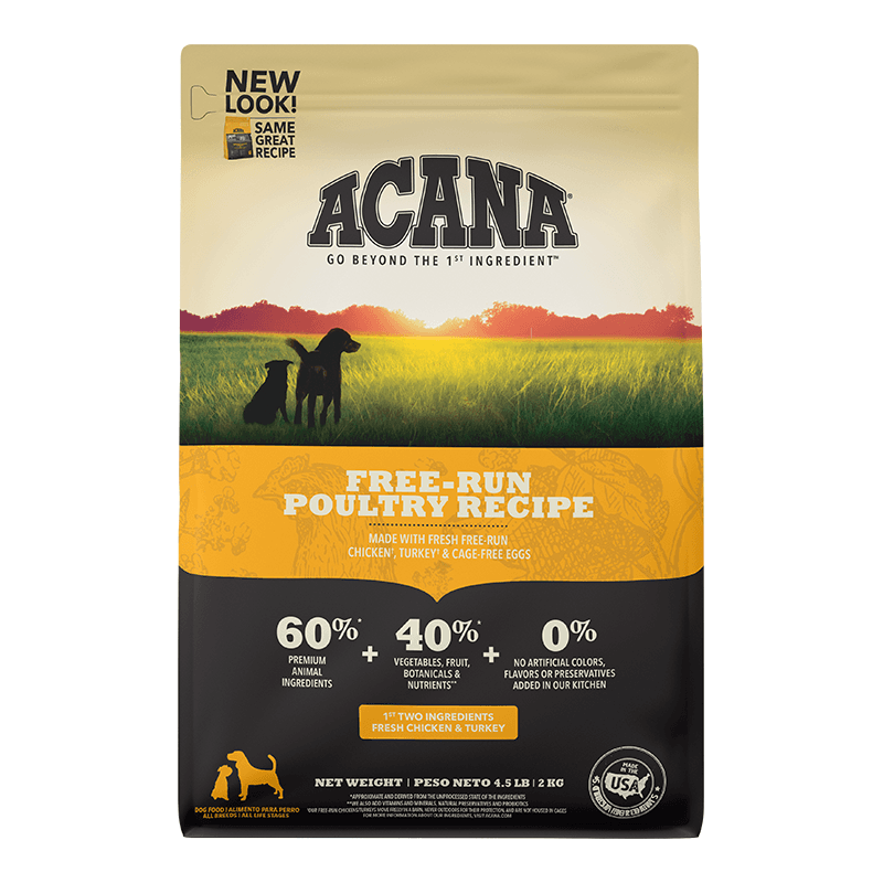 Acana Grain-Free Free Run Poultry Chicken and Turkey and Cage-free Eggs Dry Dog Food 4.5 Lbs.
