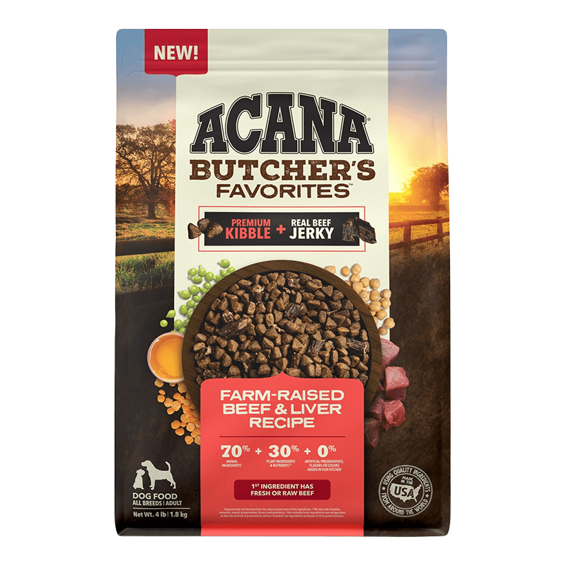 ACANA Butchers Favorites Farm-Raised Beef & Liver Recipe Dry Dog Food - 4 Lb Bag