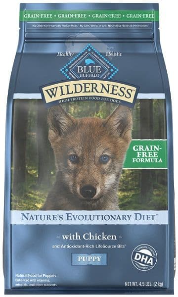 Blue Buffalo Wilderness Dry Puppy Food, with Chicken Grain Free - 4.5 Lb