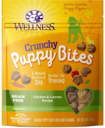 Wellness Crunchy Puppy Bites Grain Free Treats Chicken & Carrot Recipe 6 oz.
