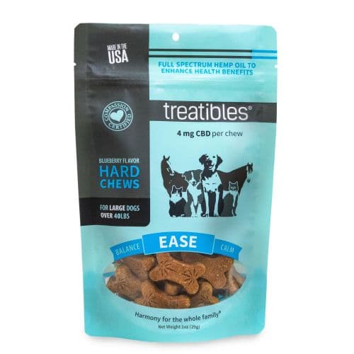 Treatibles Blueberry Flavor Hard Chew 4 mg CBD Dog Treats 1 oz. 7 ct