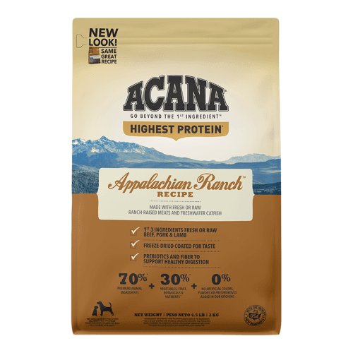 ACANA Highest Protein Appalachian Ranch Recipe Dry Dog Food - 4.5 Lb Bag