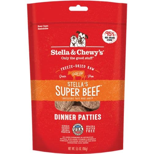 STELLA & CHEWY'S DOG FREEZE-DRIED BEEF DINNER PATTIES 5.5OZ