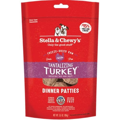 STELLA & CHEWY'S DOG FREEZE-DRIED TURKEY DINNER PATTIES 5.5OZ