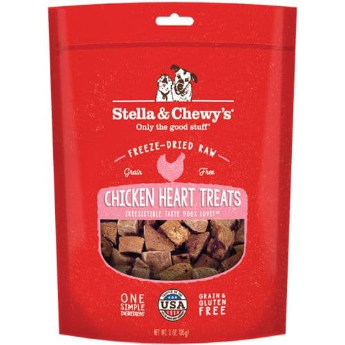 STELLA & CHEWY'S DOG FREEZE-DRIED TREAT CHICKEN HEARTS 3OZ