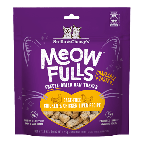 STELLA & CHEWY'S CAT MEOWFULLS FREEZE DRIED TREAT CHICKEN & LIVER 1.5OZ