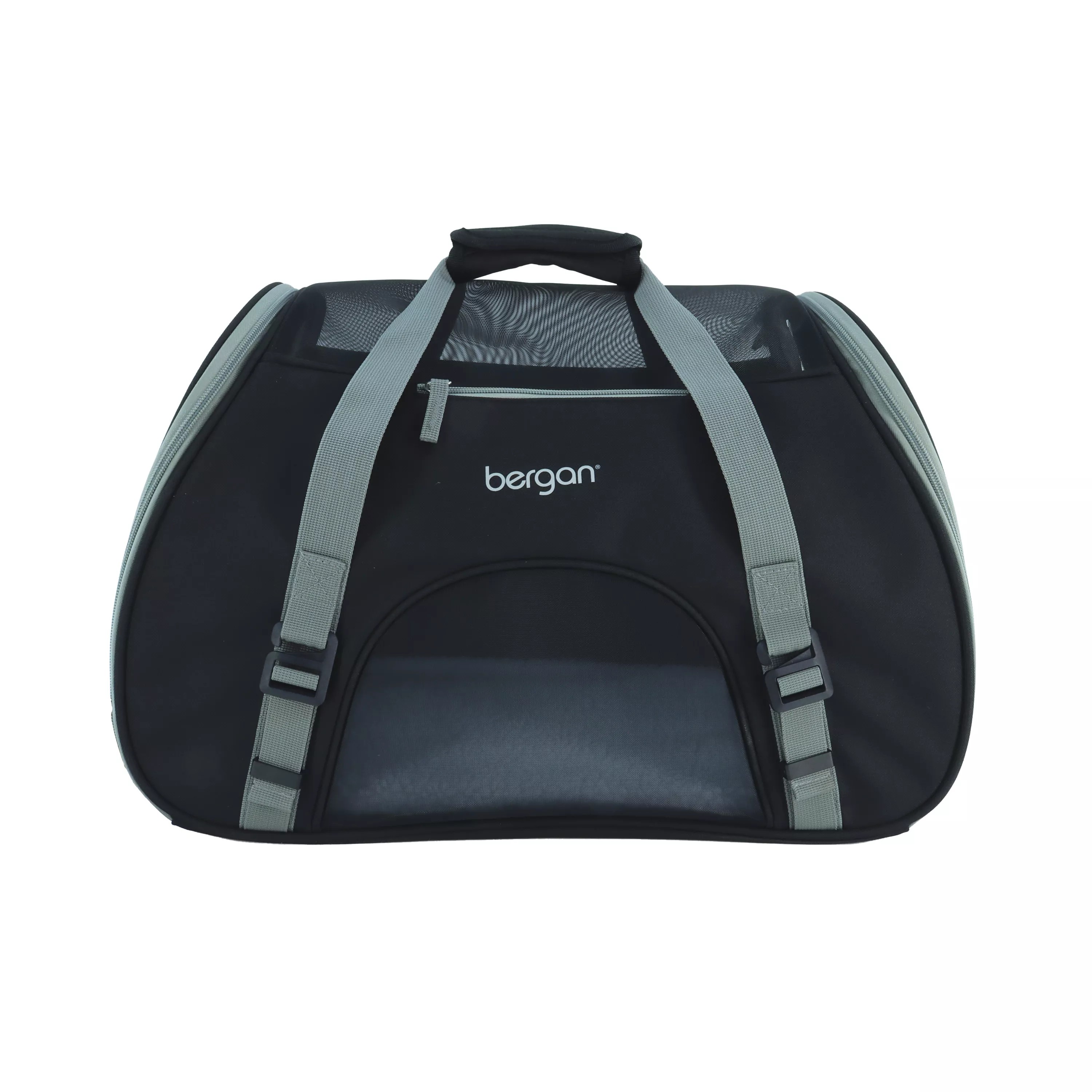 Bergan Comfort Carrier Black with Grey Small - 16" L x 8" W x 11" H