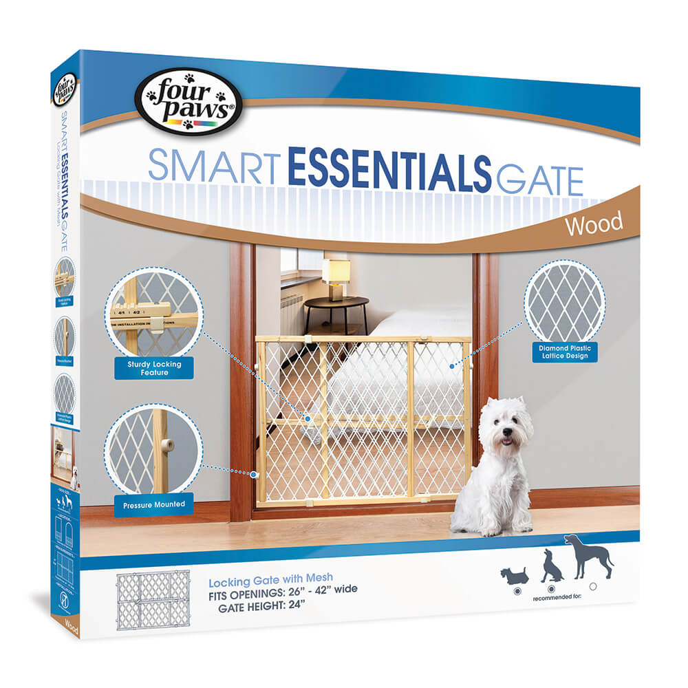 Four Paws Wood / Plastic Gate 24" H x 26" - 42"