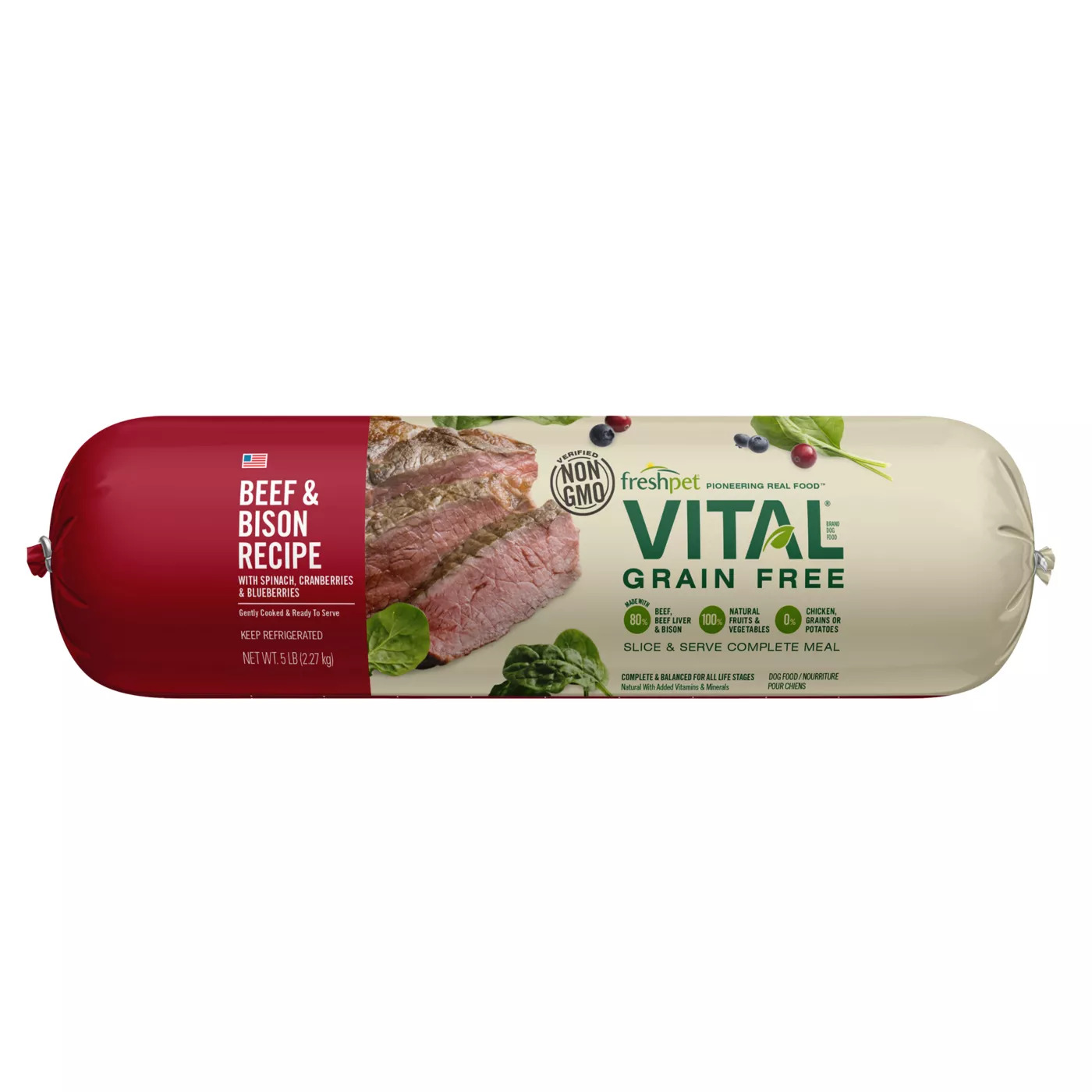 Freshpet Vital Grain-Free Beef & Bison Dog Food (5 lb)