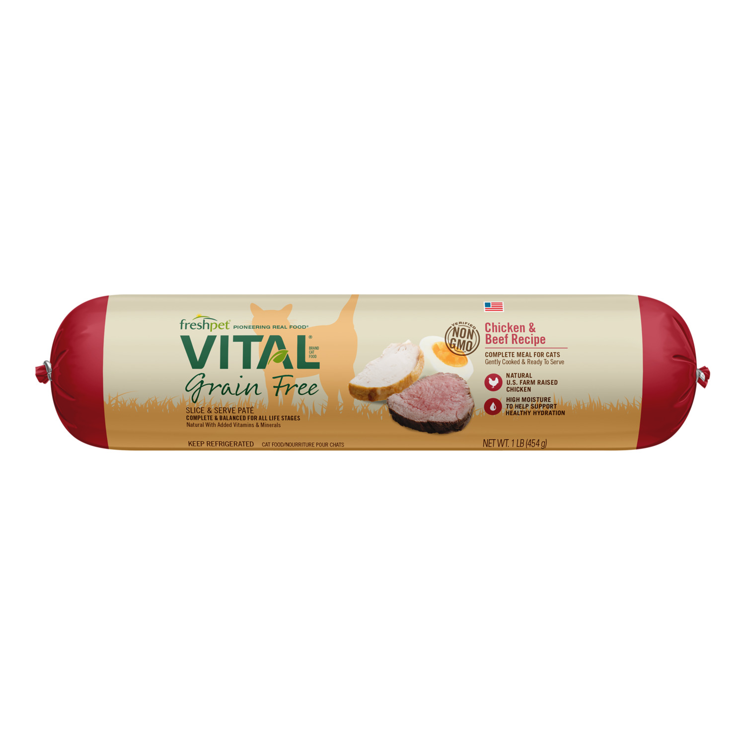 Freshpet Vital Grain Free Cat Food Chicken & Beef (1 lb)