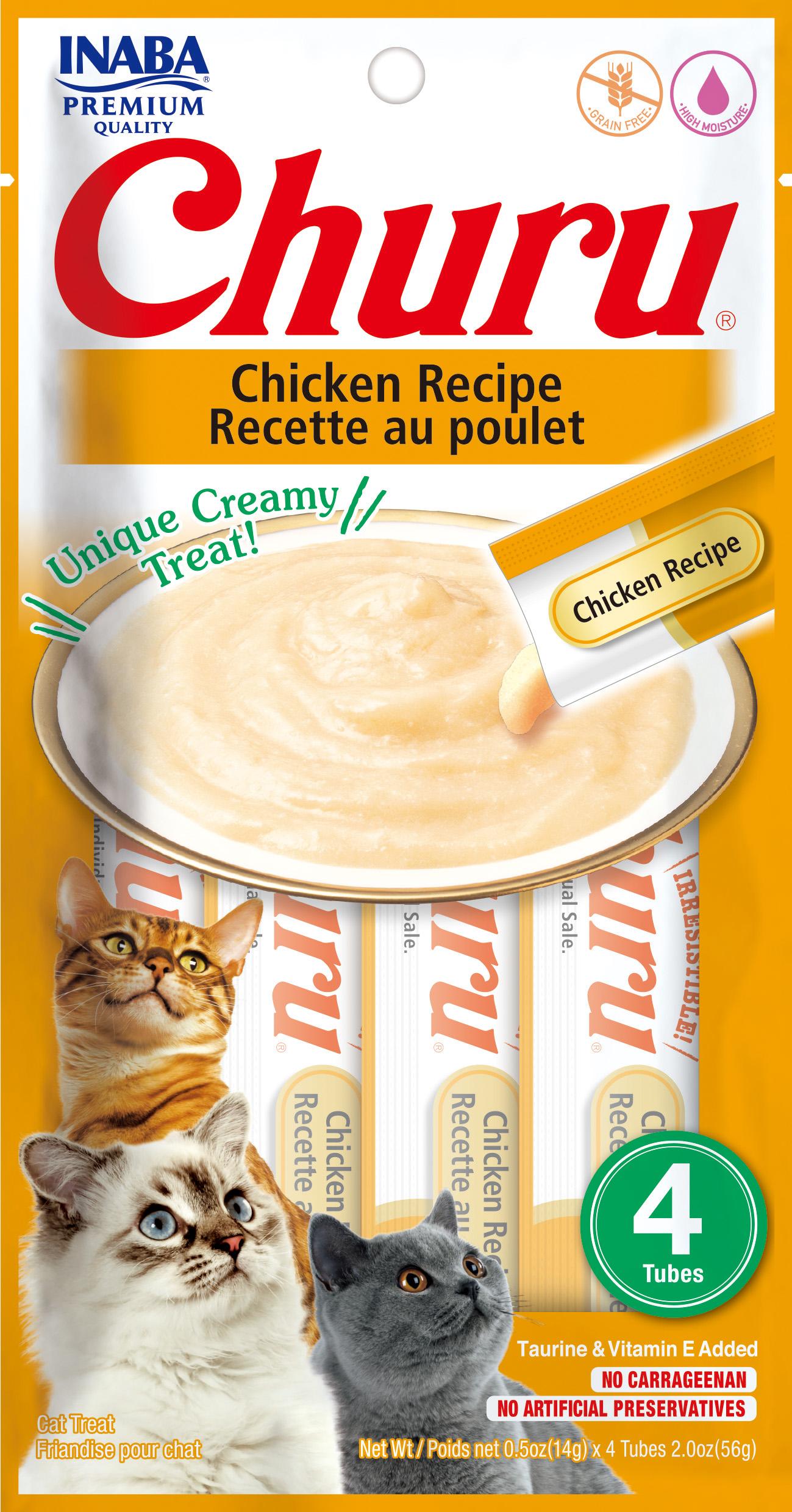 Inaba Churu Grain Free Puree Cat Treats Chicken Recipe (2 oz)