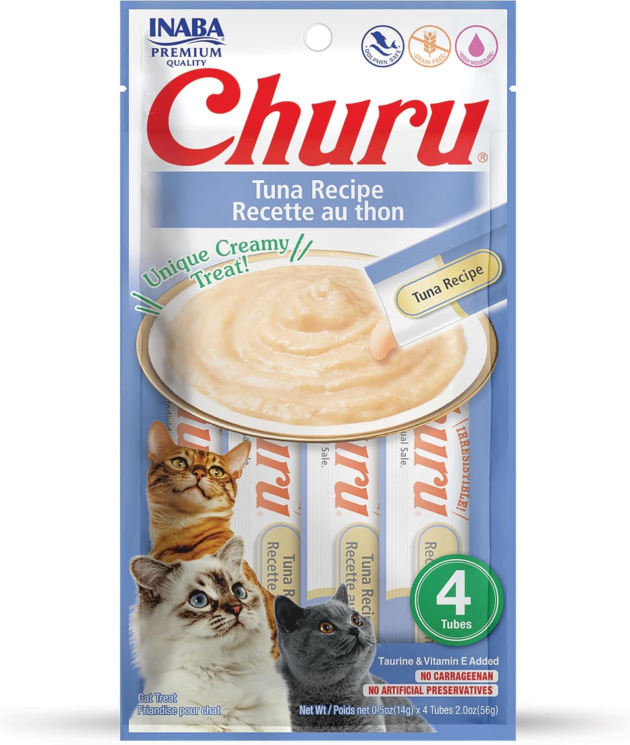 Inaba Churu Grain Free Puree Cat Treats Tuna Recipe (2 oz)